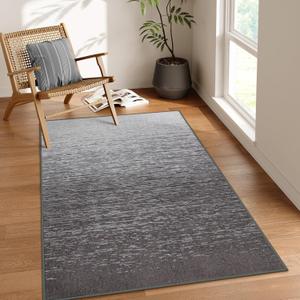 Moynesa Washable 3x5 Area Rugs for Entryway Indoor, Grey Kitchen Rugs for Living Room Bedroom Non Slip, Farmhouse Bathroom Carpet Soft Solid Front Door Mat Pets and Kids Friendly