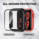 Sport Silicone Bands and Case with Screen Protector Compatible with Apple Watch Band 44mm/45mm/46mm/42mm/41mm/40mm for Men, Breathable Strap and Cover Combo for iWatch Series 11/10/9/8/7/6/5/4/SE (Red Black)