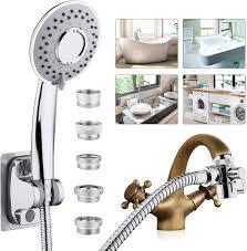 Sink Hose Shower Sprayer Attachment  Faucet Extension w/ 5 Adapters For Bathroom Bathtub, Kitchen Faucet, Utility Laundry Tub, Garden Hose Thread Spout For Delta, Moen, Kohler, American Standard