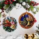 2 x Butterfly & Rose Ornament | Christmas Ornaments, Christmas Decorations, Hanging Ornaments for Tree, Holiday Decor Gifts | Gifts for Flower Lover, Women, Friend, Neighbor | Gift Exchange Ideas