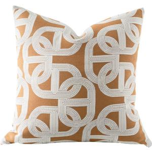 20x20'' Inches Throw Pillow Cushion Cover - Pig Nose Horseshoe Pattern Chenille Jacquard Embroidery Luxury Modern Style Couch Sofa Pillow for Living Room Bedroom