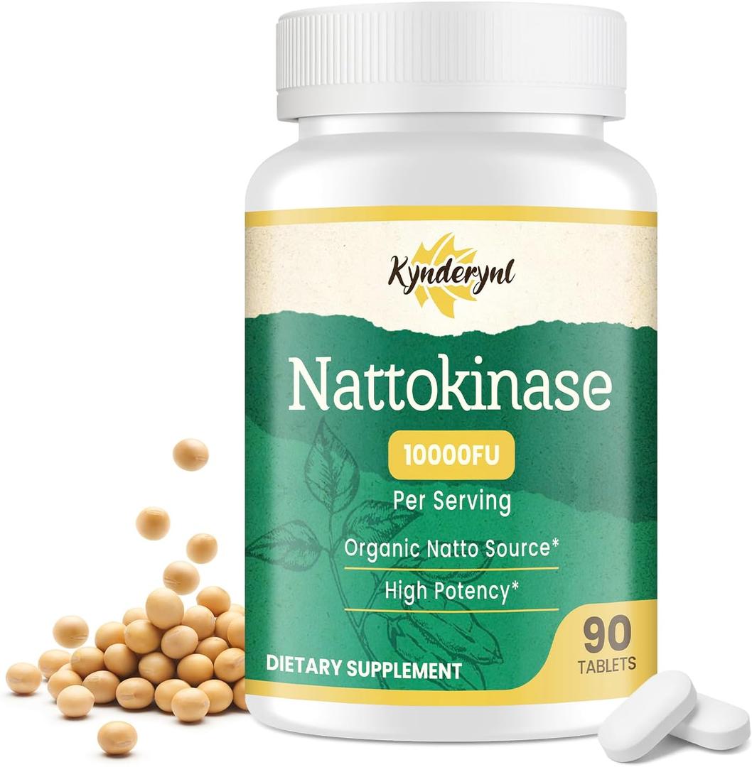 Nattokinase Supplement 10000FU  Organic Natto Enzyme 500mg for Circulatory Wellness, Enteric-Coated Tablets Aiding Digestion & Assisting Absorption, Vegan, 90 Tablets (90-Day Supply)