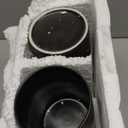 Farmlyn Creek Ceramic Jar Set  Airtight Wood Lids for Kitchen Countertop Jars  White Marble Ceramic Food Storage Containers with Lids  Coffee & Sugar Container Set  5.9", 4.9", 3.9"