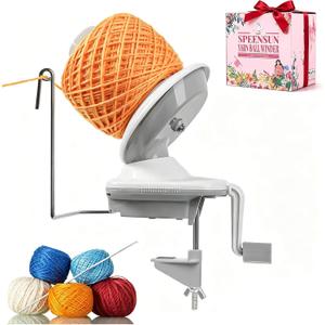 SPEENSUN Yarn Winder for Crocheting and Knitting, 3.5 oz / 100 g Manual Yarn Ball Winder, Easy-to-Install Yarn Spinner with Lower Noise, Stable Clamp, Mothers Day Gift for Mom, Gift Box