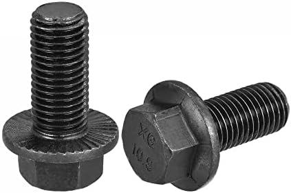 uxcell M16-2x35mm Hex Serrated Flange Bolts 10.9 Grade Carbon Steel Screws 2pcs
