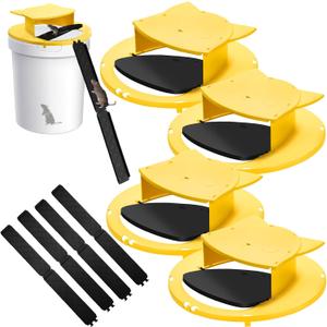 Mouse Trap Bucket Lid, Mouse Traps Indoor for Home, 5 Gallon Bucket Mouse Rat Trap, Auto Reset Reusable Multi-Catch and Releases Humane Mouse Rat Mice Traps for Outdoor Chicken Coop Barn Garage 4pack