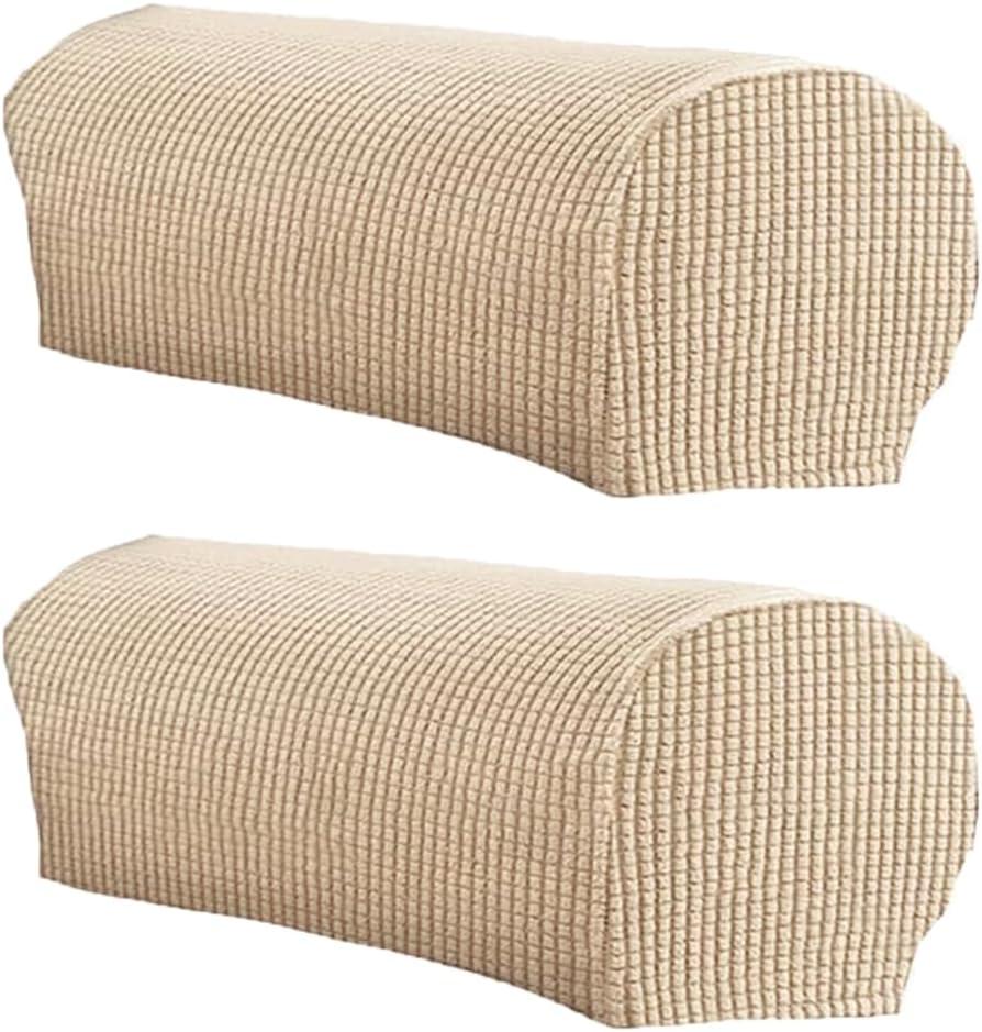 LINGXIYA Soft Stretch Plush Armrest Covers, Spandex Armrest Cover for Chairs/Sofas, Couch Arm Cover, Furniture Protector Armchair Slipcovers for Recliner, Set of 2