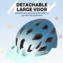 Kids Bike Helmet, 2 Size Adjustable for Youth Toddler Boys & Girls 3-5-8-10-12-14 Years, Child Helmets with Visor for Skating Cycling Scooter (Blue-White Gradient, M: 54-58 cm / 21.3"-22.8")
