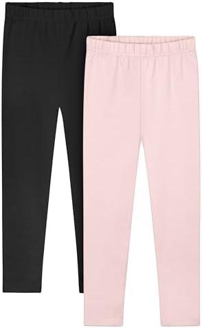 Resinta Toddler and Baby Girls Leggings Pants Full Length Cotton Basic Leggings Multipack Stretchy Soft Tights Pants,Size 4T  
