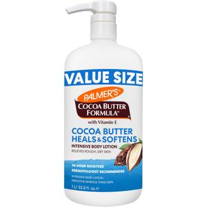 Palmer's Cocoa Butter Formula Daily Skin Therapy Body Lotion, 33.8 Oz Pump Bottle, Intensive Moisturizer for Dry and Eczema-Prone Skin, Enriched with Vitamin E, Helps Provide 48-Hour Deep Hydration