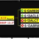 13.3" Digitizer Assembly for Lenovo Ideapad Yoga 6-13 6-13ARE05 6-13ACL6 82FN 82ND 82ND006PUS 5D11B22390 5D11B22395 5D11C99346 5D10S39710 5D10S39754 FHD 1080P LCD Touch Screen Replacement