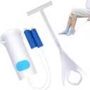 Sock Aid Kit, Sock Puller Aid Easy On and Off, Sock Assistant Device No Bending, Sock Aids for Putting On Socks and Sock Remover, Sock Helper for Seniors, Pregnant, and Limited Mobility (2 Piece White)