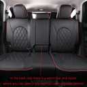 EKR Highlander Seat Covers for Toyota Highlander 2014 2015 2016 2017 2018 2019,2nd Row Captain Chairs,Automotive Seat Cover,Waterproof Leather Car Seat Cover Full Set-Faux Leather(Black with Red Trim)