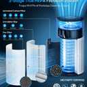 Air Purifiers for Home Large Room Cover Up to 1500 Ft² with True HEPA Filter, 20dB Sleep Mode, 360° Air Intake & Outlet, Air Cleaner for Bedroom Pets, 7 Color Light, HAP604, Off-White