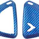 Real Carbon Fiber Key Fob Case Cover Compatible with Chevrolet Corvette C8 2020-2025, Key Fob Cover, Car Smart Remote Case Trim Accessories (Blue)