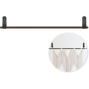Wooden Tapestry Hanger Telescopic Rod Adjustable Aesthetic Wall Hanging Rod Rustic Solid Wood Rug Hanger for Tapestries Blankets Curtains Dream Catcher and Wall Decoration (9-44.5 Inch) (1 Pcs)