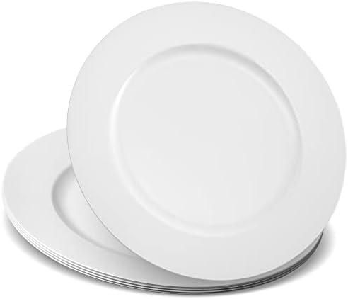 ELEGANT DISPOSABLES 13'' Party Chargers Large Plates & Platters Great for Elegant Party's Weddings Tableware Great for Serving dish White Pack of 12