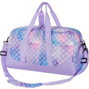 Choco Mocha Kids Duffle Bag Girls - Scale Weekender Overnight Bags for Girl Ages 9-12, Purple