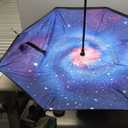 SIEPASA 49/56 Inch Inverted Reverse Upside Down Umbrella, Extra Large Double Canopy Vented Windproof Waterproof Stick Golf Umbrellas with C-shape Handle. (A-the Galaxy)