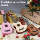 LeSage Soprano Ukulele Starter Kit, 21 Inch Basswood Hawaiian Uke with Gig Bag, Strap, Nylon Strings, Picks, Beginner Student Adult Musical Gift (Pink)