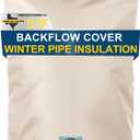 Backflow Preventer Cover Insulated (5F) with Thick 7 Layers Fabric, 14" W x 18" H with Aluminum Foil Layer Backflow Cover for Winter Pipe Freeze Protection, Sprinkler Covers for Outside