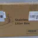 Stainless Steel Cat Litter Box XL for Big Cats, High-Sided Design Prevents Urine Leakage, Non-Stick, Easy to Clean, Includes Scoop, Gray