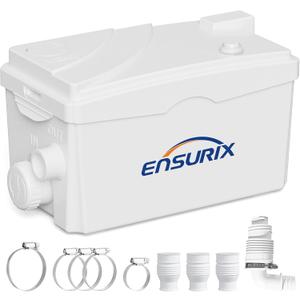 Utility Sink Pump, 1600 GPH Drain System 500 W Under-Basin Gray Water Unit for Laundry & Kitchen, 23 FT Lift Sink Pump with Check Valve & Odor Filter