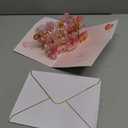 Ribbli Birthday Cards, Rose Pink Pop Up Birthday Card with Light and Music for Women Mom Daughter Girlfriend Wife, 7.9 x 5.9 Inches with Envelope
