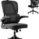 Ergonomic Office Chair with Dynamic Lumbar Support & Adjustable Headrest – High Back Desk Chair with 90° Flip-up Arms, Comfort Mesh Computer Chair for Home Office Long Hours Sitting, Black, 2 ft 2 in x 1 ft 10 in x 2 ft 0.4 in