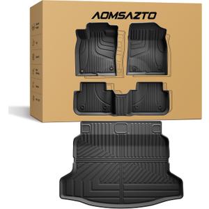 Floor Mats & Cargo Liner Fit for 2022-2026 Honda Civic Hatchback Sport/EX-L/LX - Original All Weather TPE Floor Liners Trunk Mat Civic Hatchback Accessories Cargo Tray (Not for Hybrid/Sport Touring)