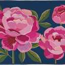 Evergreen Flag Peony Garden Washable Door Mat for Front Door Entrance Outdoor and Indoor, 30"x18" Non-Slip Floor Mats for Entryway Kitchen Bedroom