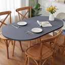 Spandex Oval Fitted Table Cover, Washable Non Pilling Breathable Fabric Indoor Tablecloth Elastic Band for Dining Kitchen Party Banquet Decoration 42 x 60 Inch Grey