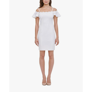 Kensie Women's Off The Shoulder Shift W/Lace Trim 4