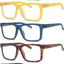 Eyekepper 5 Pack Oversize Reading Glasses Square Large Frame Readers for Men and Women +1.25
