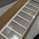 32x8 Return Air Vent Cover Grille for Wall or Ceiling Duct Opening - Flat Stamped Steel Grill by HVAC Premium - White - Overall Size: 33.75" x 9.75"