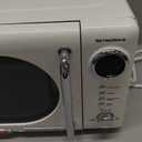 Nostalgia Retro Compact Countertop Microwave Oven - 0.7 Cu. Ft. - 700-Watts with LED Digital Display - Child Lock - Easy Clean Interior - White