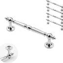 2 x 5 Pack 5 Inch Hole Center Polished Chrome Cabinet Pulls, Solid Zinc Alloy Drawer Handles 165mm Total Length Modern Furniture Hardware for Bathroom Kitchen Wardrobe,Include Mounting Screws