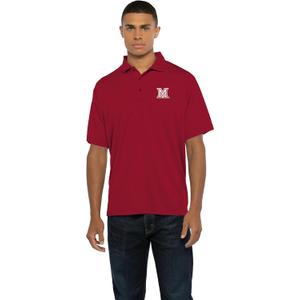 Vantage Apparel Men's Collegiate Polyester Mesh Team Icon Polo, Miami (Ohio) Redhawks, Medium