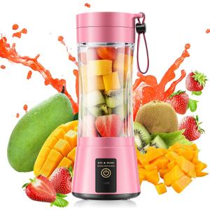 Portable Blender for Smoothies and Shakes - Mini Blender with 6 Stainless-Steel Blades for Powerful Mix Juicer with 380Ml Travel Cup for Picnic/Gym/Office, Mother's Day