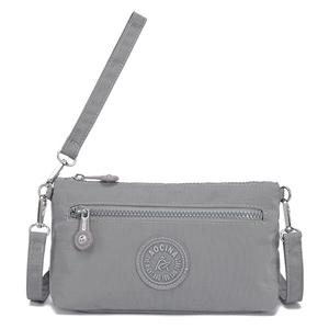 AOCINA Small Wristlet Wallets for Women RFID Blocking Crossbody Purses Nylon Cell Phone Bag for Daily Travel(Gray)