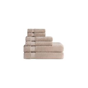 Ozdilek 6-Piece Bath Towel Set, 2 Bath, 2 Hand, 2 Wash, 100% Cotton Turkish Towels, 2 Bath Towels (30x60/550 GSM), 2 Hand Towels (16x30/575 GSM), 2 Washcloths (13x13/600 GSM) (Seahorse Beige)