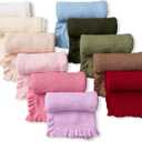 Ruffle Knit Blanket for Baby - 100% Luxury Soft Cotton Knit Warm Cozy Cuddle Stroller Crib Blanket for Newborns, Infants, & Toddlers (Rose Pink)