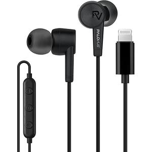 PALOVUE Lightning Earbuds - Compatible iPhone 14/13/12/11/10/8/7 Plus - MFi Certified with Microphone - SweetFlow Black