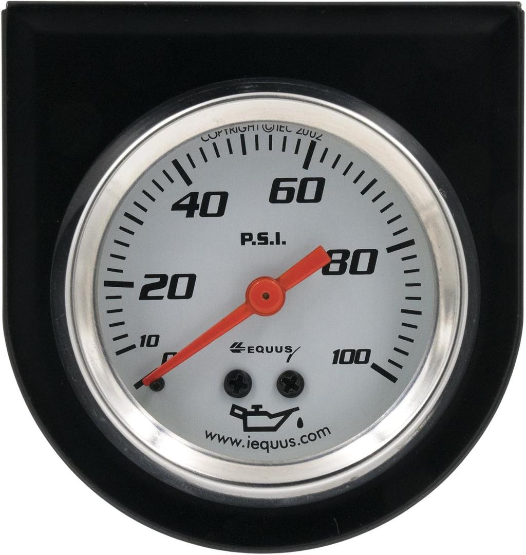 Equus 5244 2" Mechanical Oil Pressure Gauge, White