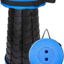 Collapsible Telescoping Portable Stool for Adults, Camping Stools, Upgraded Collapsible Folding Seats with Load Capacity 550lbs (Blue)
