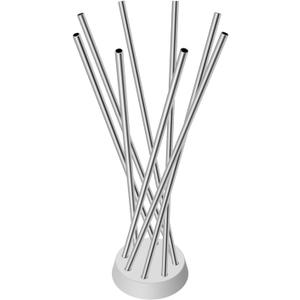 8 Pack 10.5" Stainless Steel Straws with Silicone Tips - Eco-Friendly Metal Straws with Cleaning Brushes for 20-30 oz Tumblers and Stanley Cups, Unique 3D Design for Decoration (10.5 Inch)