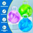 3 Pack Bouncy Balls with Handle for Kids, Ride On Toys Balls for Kid 3 4-8, 15 Inch Hopper Ball with Air Pump for Kids Jumping Sports Ride Games Balance Exercise Indoor Outdoor Fun