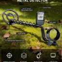 SUNPOW Rechargeable Metal Detector for Adults & Kids - Gold Finder with 1500mAh Lithium Battery, 20H Runtime, High Accuracy 8" Depth & 4 Modes for Beach & Shallow Water Treasure Hunting