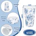 FYSUIMU 50 Pcs Blue White Floral Plastic Cups Chinoiserie Flower Butterfly Disposable Cups 16 oz Party Drinkware for Wedding Birthday Baby Shower Supplies