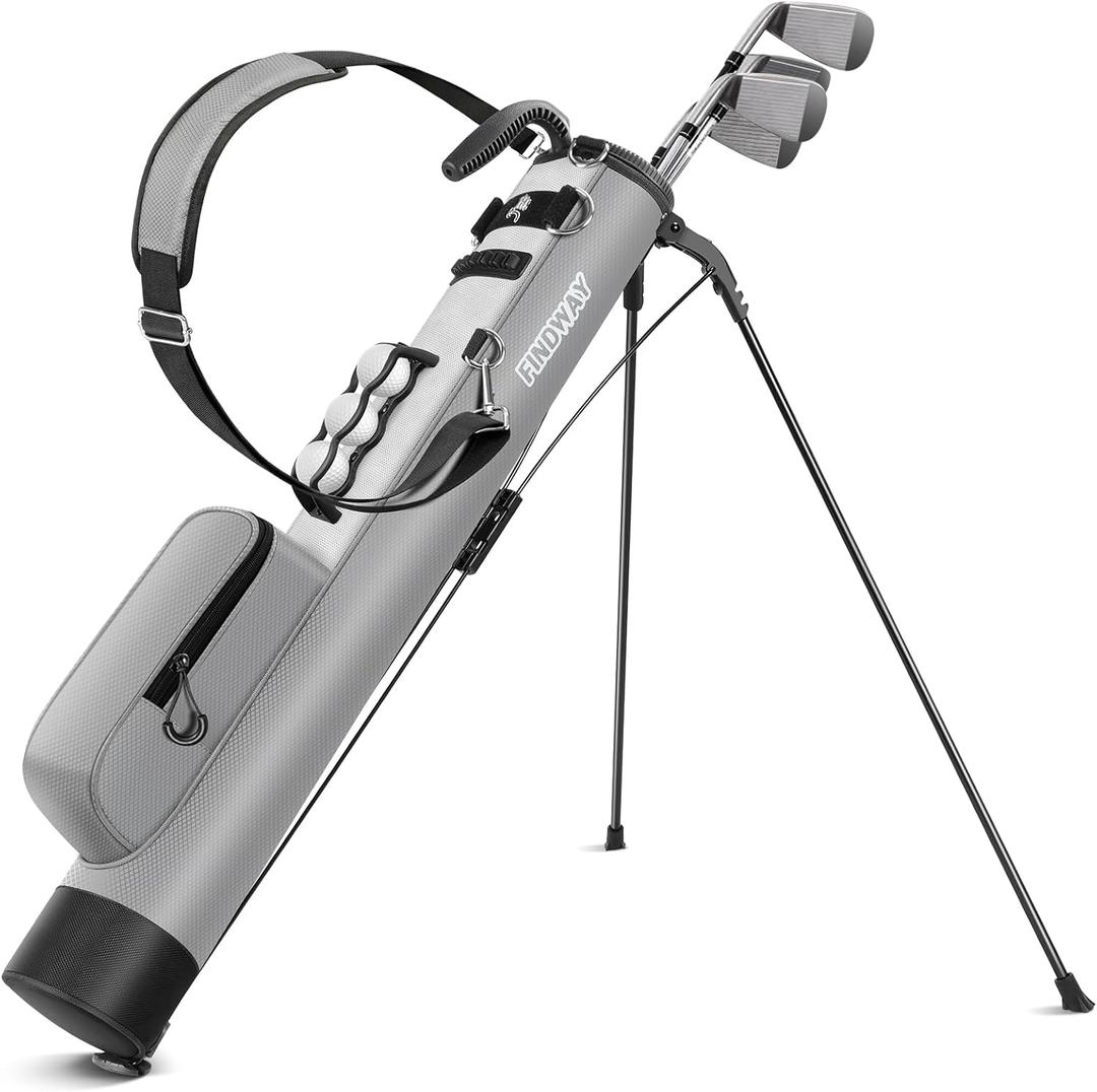 Findway Golf Stand Bag, Small Golf Bag for The Driving Range, Par 3 and Executive Courses, Lightweight Golf Club Carry Bag with Ball Holder and Pockets for Men Women